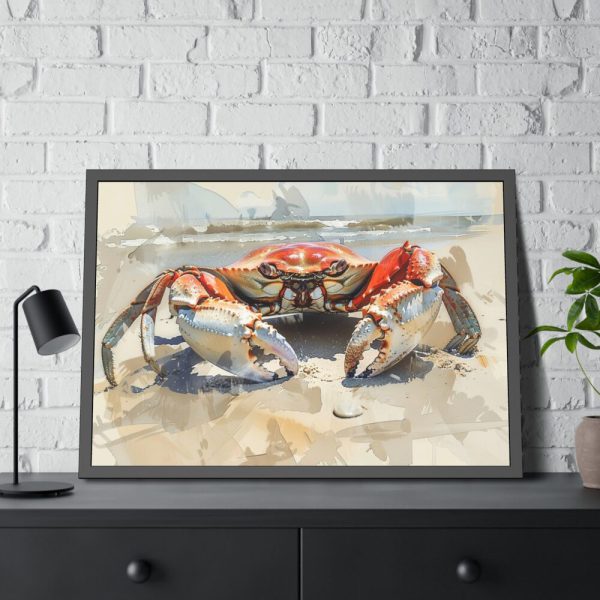 93855-557.jpg Crab Watercolor Art Framed Poster