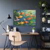 93855-564.jpg Colorful Fish In Lily Pond Framed Poster