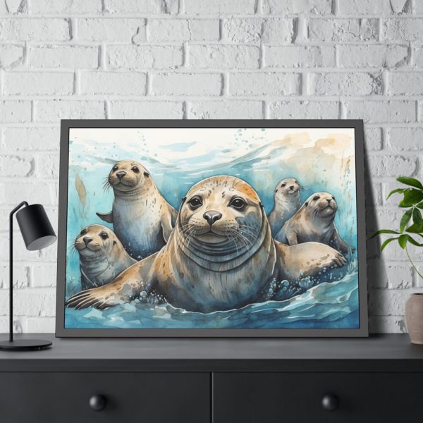 93855-577.jpg Seal Family Art Framed Poster