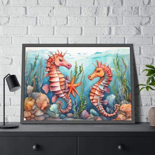 93855-581.jpg Colorful Seahorse Framed Poster