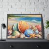 93855-589.jpg Seashells On Sandy Beach Framed Poster