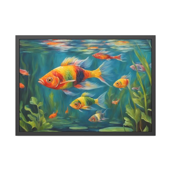 93855-594.jpg Vibrant Fish In The River Framed Poster