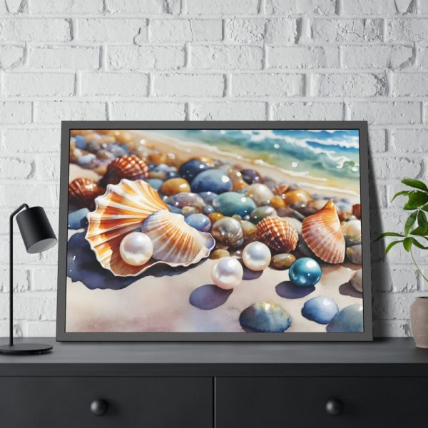 Shells Beach Sea Art Framed Poster