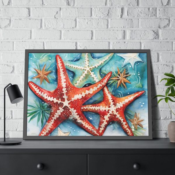 93855-633.jpg Christmas Nautical Starfish Framed Poster
