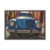 Front of a Rusty, Vintage, Blue Volkswagen Beetle Framed Poster