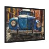 Front of a Rusty, Vintage, Blue Volkswagen Beetle Framed Poster