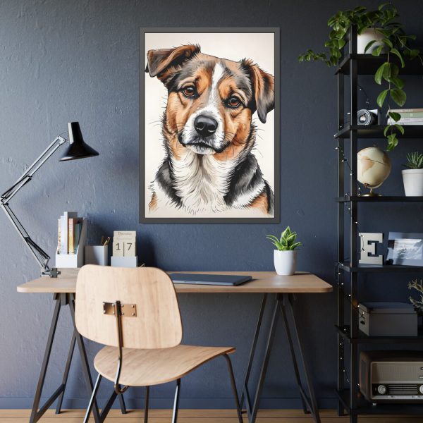 10005343521837852907_2048-1.jpeg Dog Cartoon Sketch Framed Poster