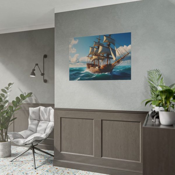 Antique Sail Ship In Ocean Poster