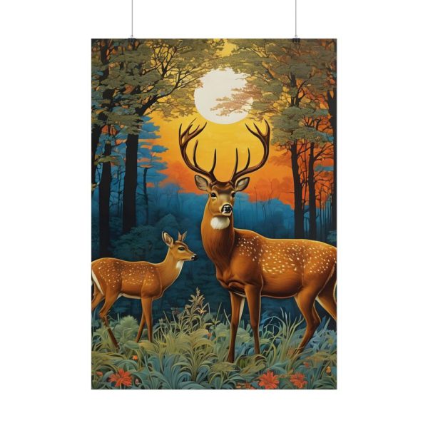 101894-17.jpg Deer Forest Vintage Illustration Poster