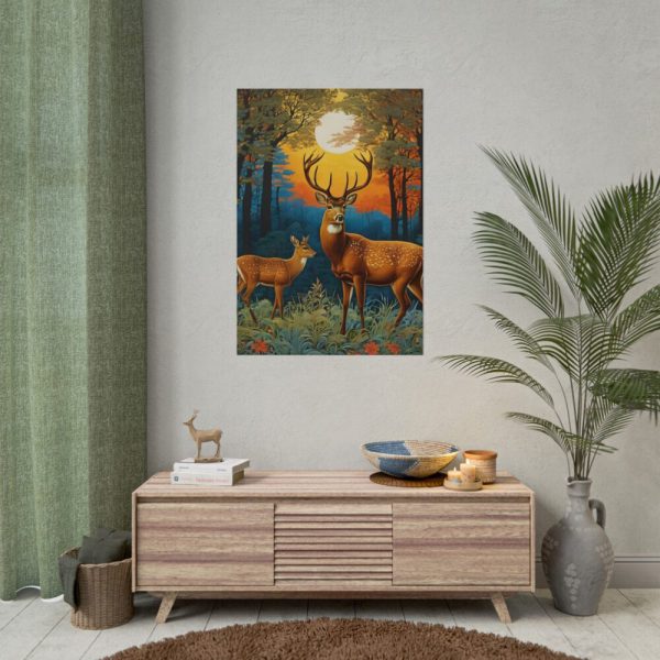 101894-19.jpg Deer Forest Vintage Illustration Poster