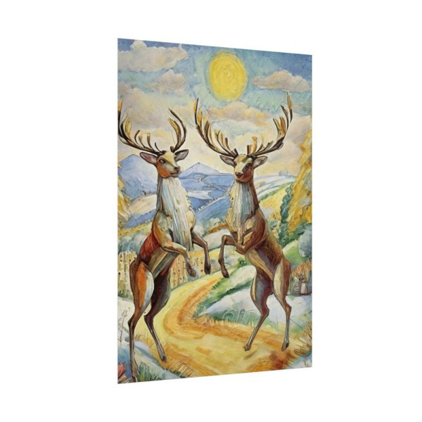 101894-23.jpg Dancing Deer Painting Art Poster