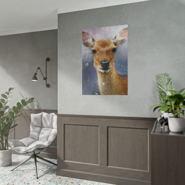Deer Watercolor Painting Portrait Poster