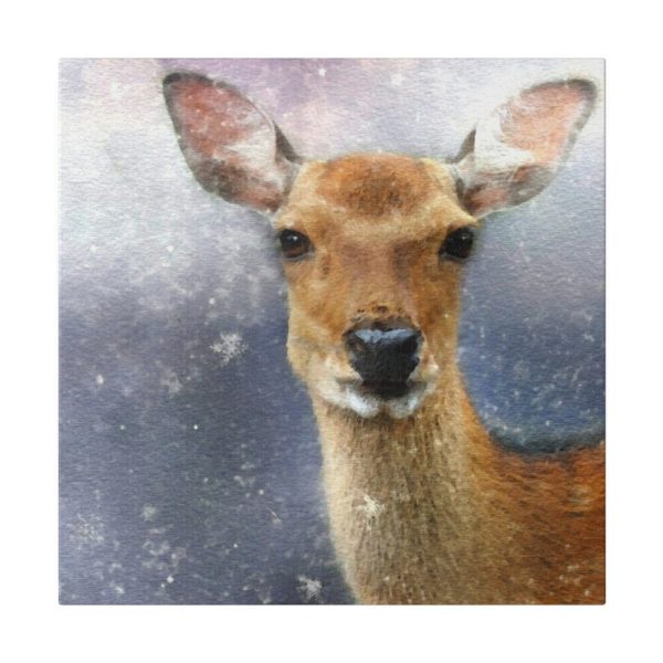 Deer Watercolor Painting Portrait Standard Canvas