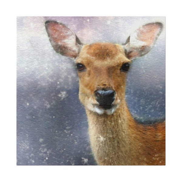 Deer Watercolor Painting Portrait Standard Canvas