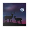 102212-1.jpg Silhouette Deer Aurora Sky Standard Canvas