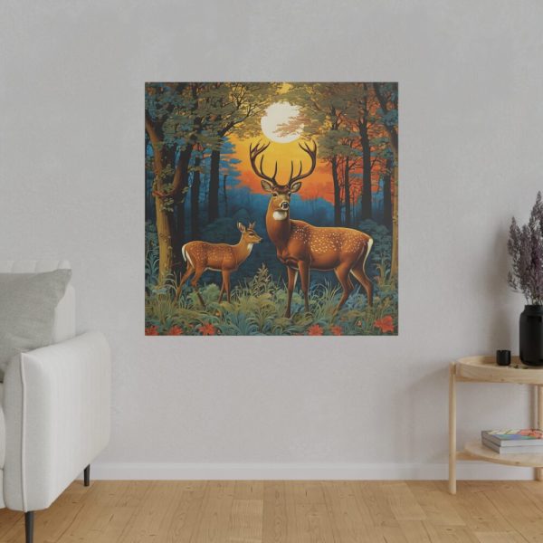 Deer Forest Vintage Illustration Standard Canvas