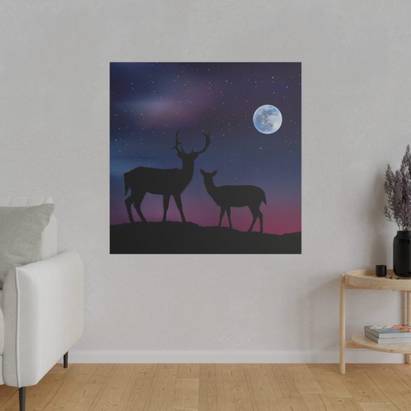 102212-2.jpg Silhouette Deer Aurora Sky Standard Canvas