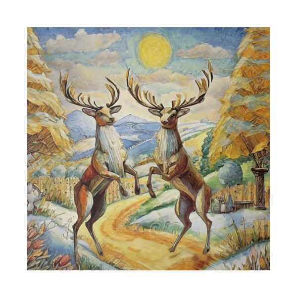 102212-21.jpg Dancing Deer Painting Art Standard Canvas