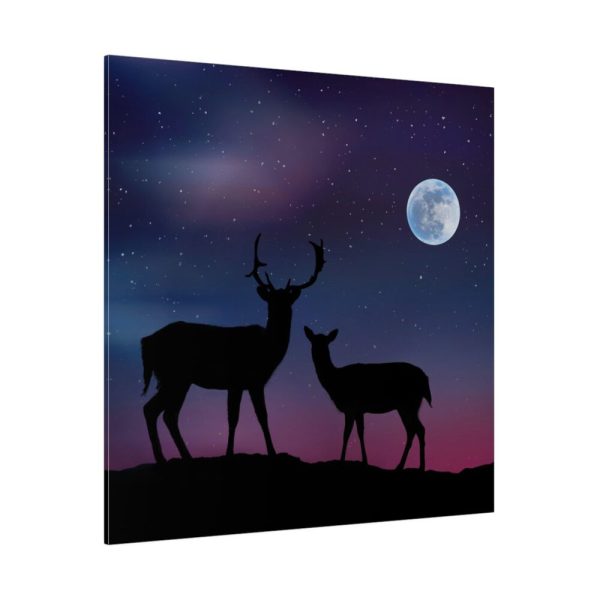 102212.jpg Silhouette Deer Aurora Sky Standard Canvas