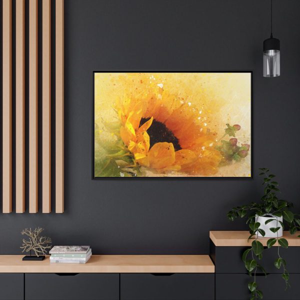 10640994654381109329_2048.jpeg Sunflower Watercolor And Splatter Framed Canvas
