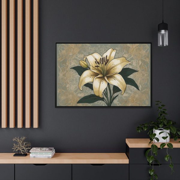 Vintage Flower Lily Framed Canvas