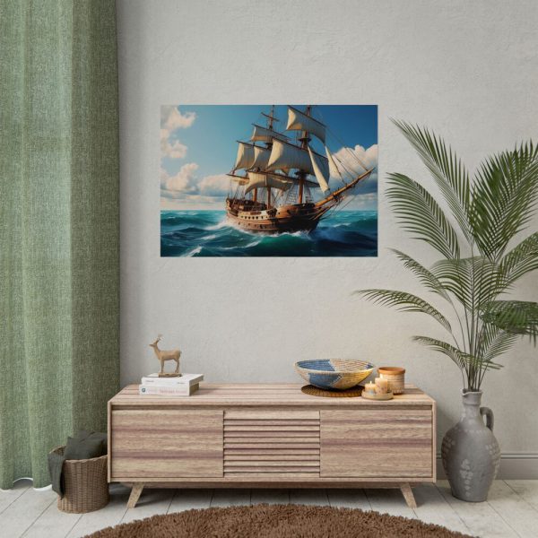 Antique Sail Ship In Ocean Poster