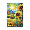 Colorful Autumn Sunflower Field Art Framed Canvas