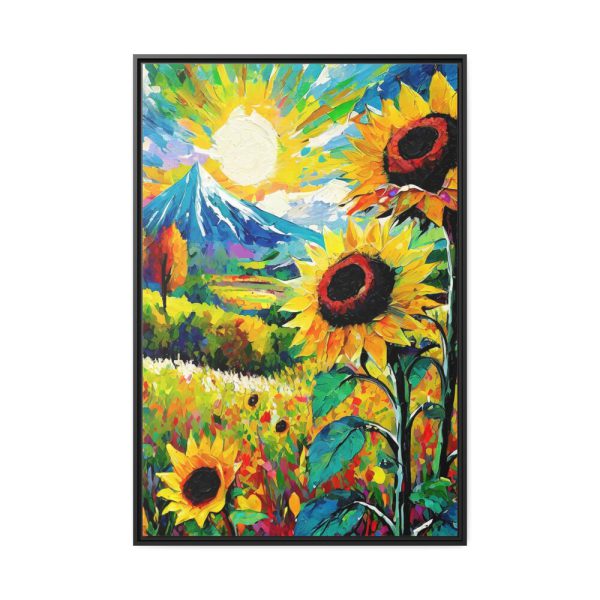 Colorful Autumn Sunflower Field Art Framed Canvas