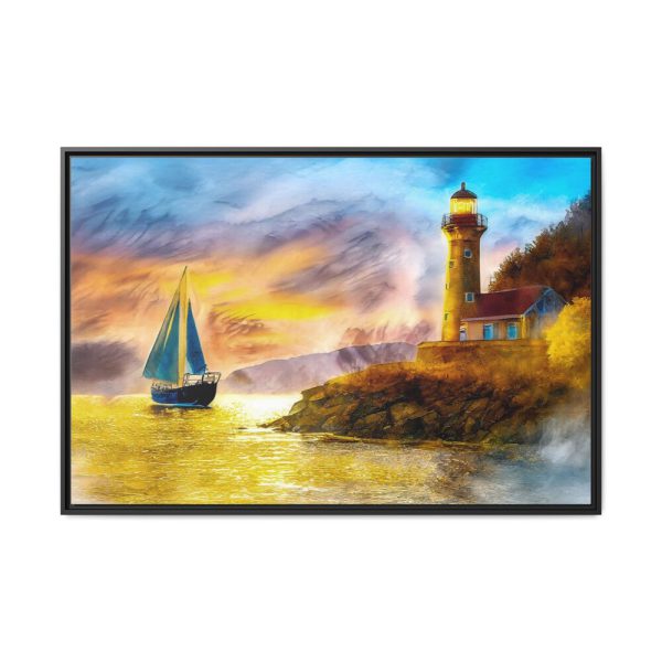 1078243659978477926_2048.jpeg Ship and Lighthouse Framed Canvas