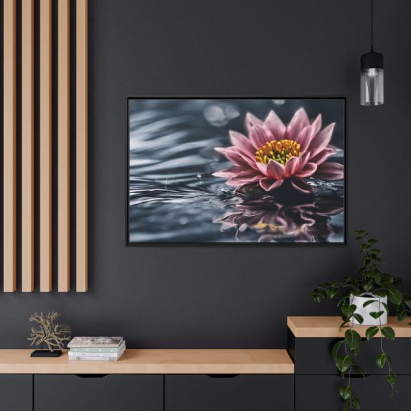 Water Lily Flower Blossom Water Framed Canvas