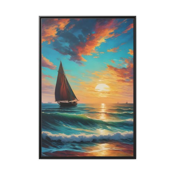 11312620187204752242_2048.jpeg Lonely Beach Ocean Sailing Ship Framed Canvas