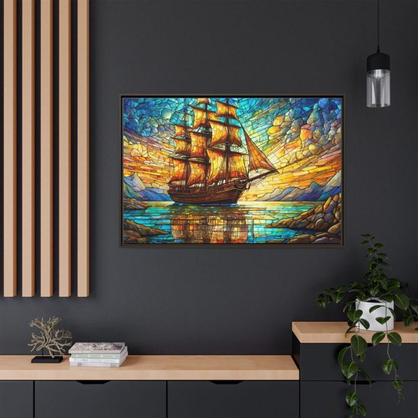 11542174304803030783_2048.jpeg Digital Art, Stained Glass Old Ship Framed Canvas
