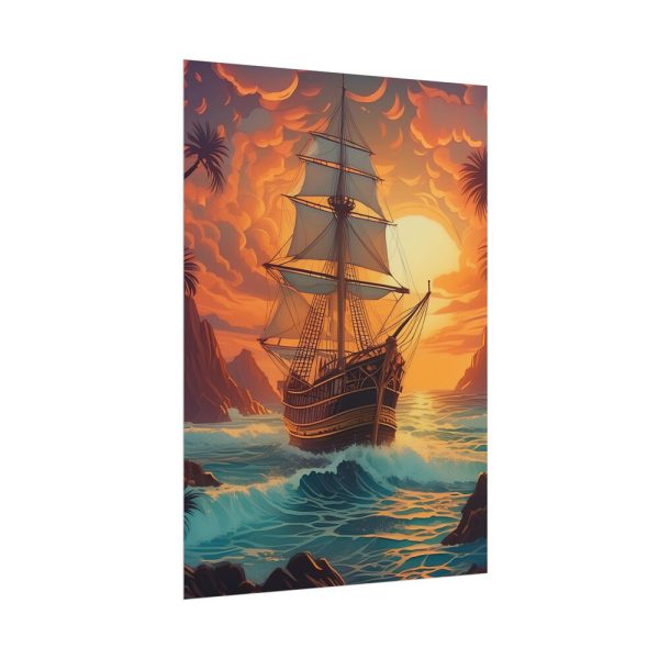 11547760187021026093_2048.jpeg Vintage Pirate Ship At Sea Art Poster