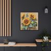 Vintage Sunflower Art Print Framed Canvas