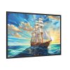 11971108802151009254_2048.jpeg Vintage Sail Ship Stained Glass Framed Canvas