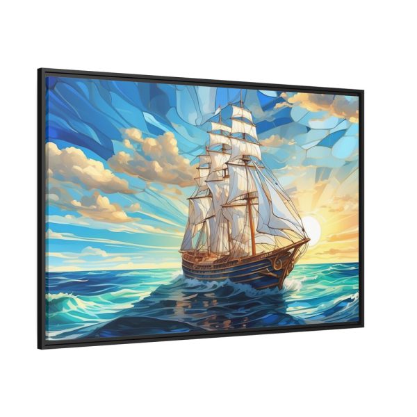 11971108802151009254_2048.jpeg Vintage Sail Ship Stained Glass Framed Canvas