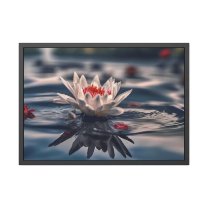Water Lily Flower Blossom Pond Framed Poster