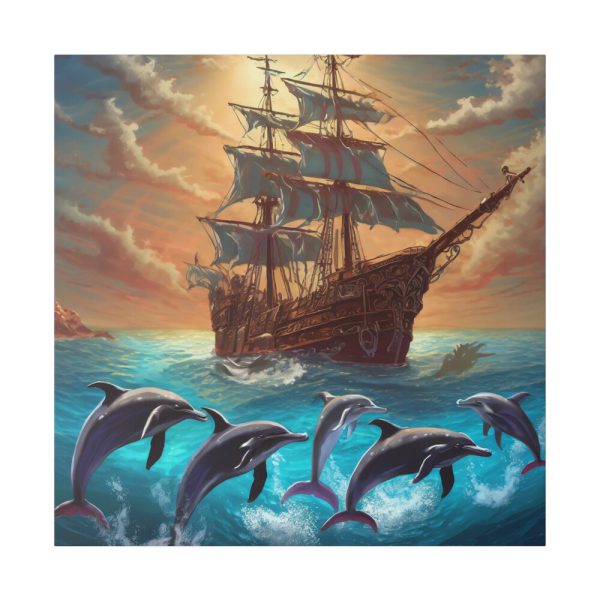 12024310874492113380_2048.jpeg Dolphins And Ship Art Print Standard Canvas
