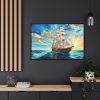 12138962498174359376_2048.jpeg Vintage Sail Ship Stained Glass Framed Canvas