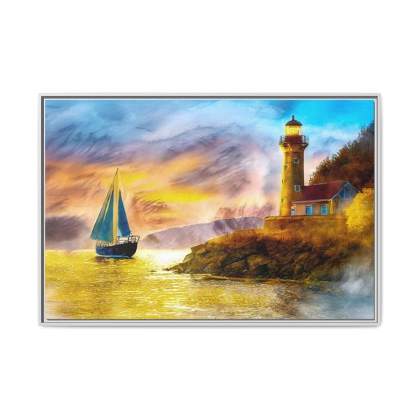 12374289799991306893_2048.jpeg Ship and Lighthouse Framed Canvas