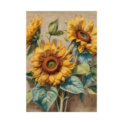 Vintage Sunflower Art Print Poster