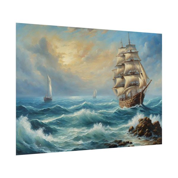 12472560674669622419_2048.jpeg Vintage Sail Ship In The Ocean Poster