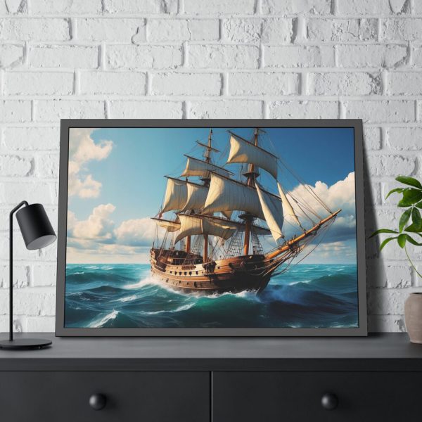 12564565153488365807_2048-1.jpeg Antique Sail Ship In Ocean Framed Poster