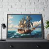 12564565153488365807_2048.jpeg Antique Sail Ship In Ocean Framed Poster
