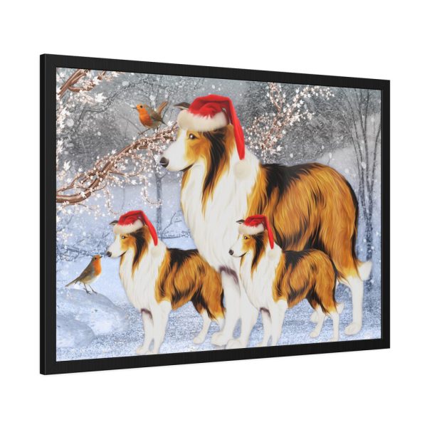 1293748654321616949_2048-1.jpeg Winter Collie Dog And Puppy Framed Poster