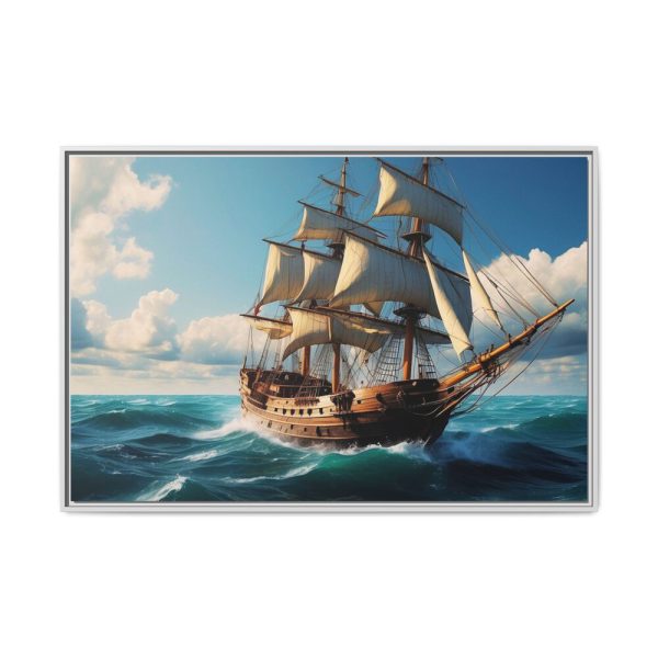 13294757762373567893_2048.jpeg Antique Sail Ship In Ocean Framed Canvas