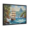 13361345700898550331_2048.jpeg Sail Ship Near Tropical Island Framed Poster
