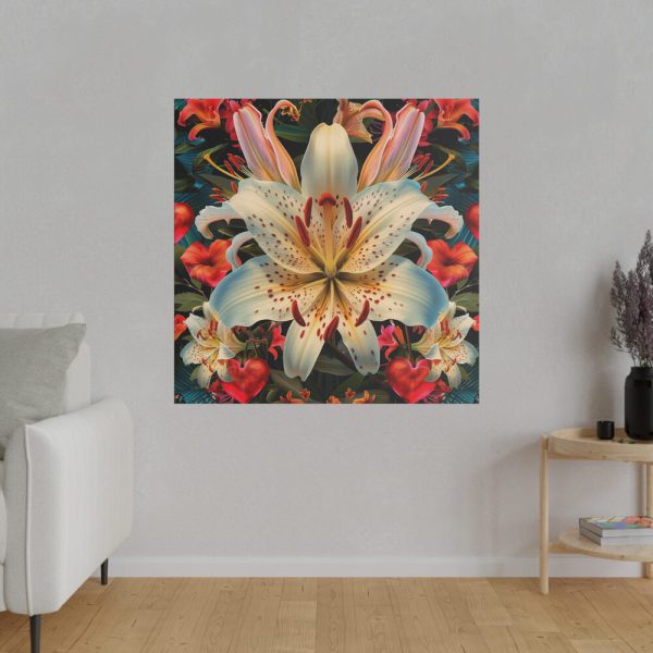 Vintage Lily And Hearts Art I Standard Canvas