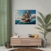 Antique Sail Ship In Ocean Poster