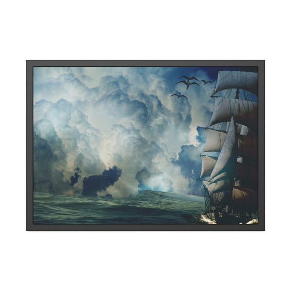 13658377787951909663_2048.jpeg Ship In The Sea Through Storm Framed Poster